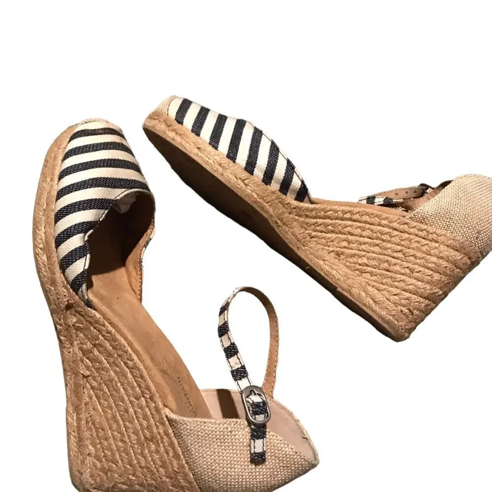 White Mountain sz 8.5 black/wheat wedge seem perfect see pics